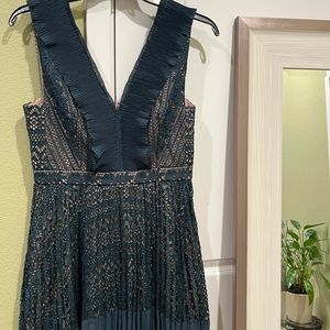 Blue green cocktail dress